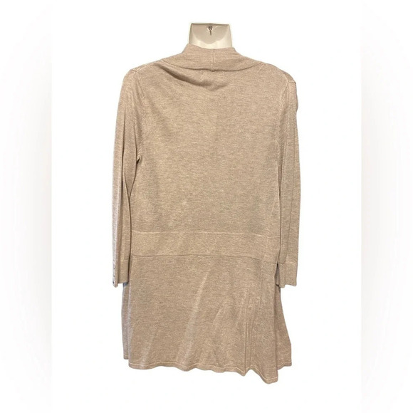 NWT Joan Voss Open Front Cardigan Oatmeal Sz S - Picture 2 of 8
